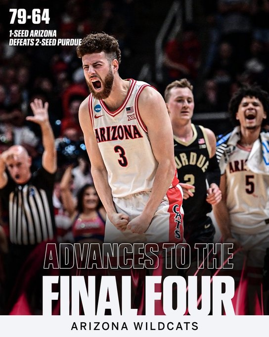 博鱼体育登录入口-亚利桑那大学淘汰普渡大学晋级4强 25年来首次打进NCAA锦标赛4强